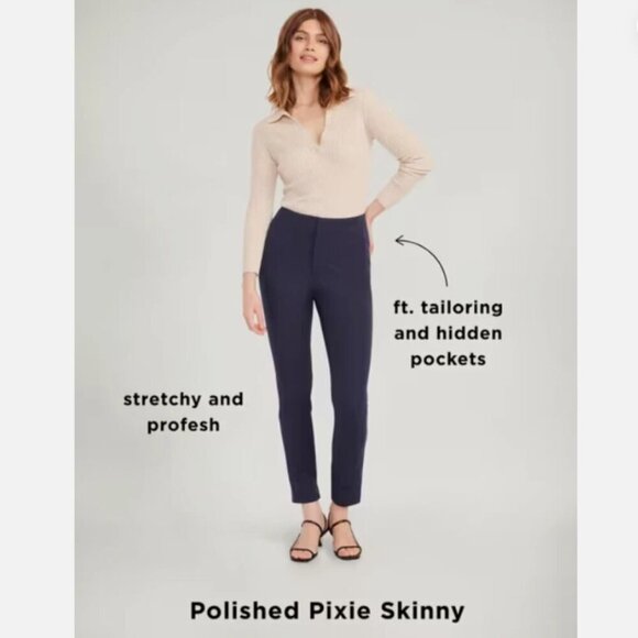 Old Navy Extra High Waisted Polished Pixie Skinny Ankle Pants Size 4 TALL Black - Picture 6 of 11